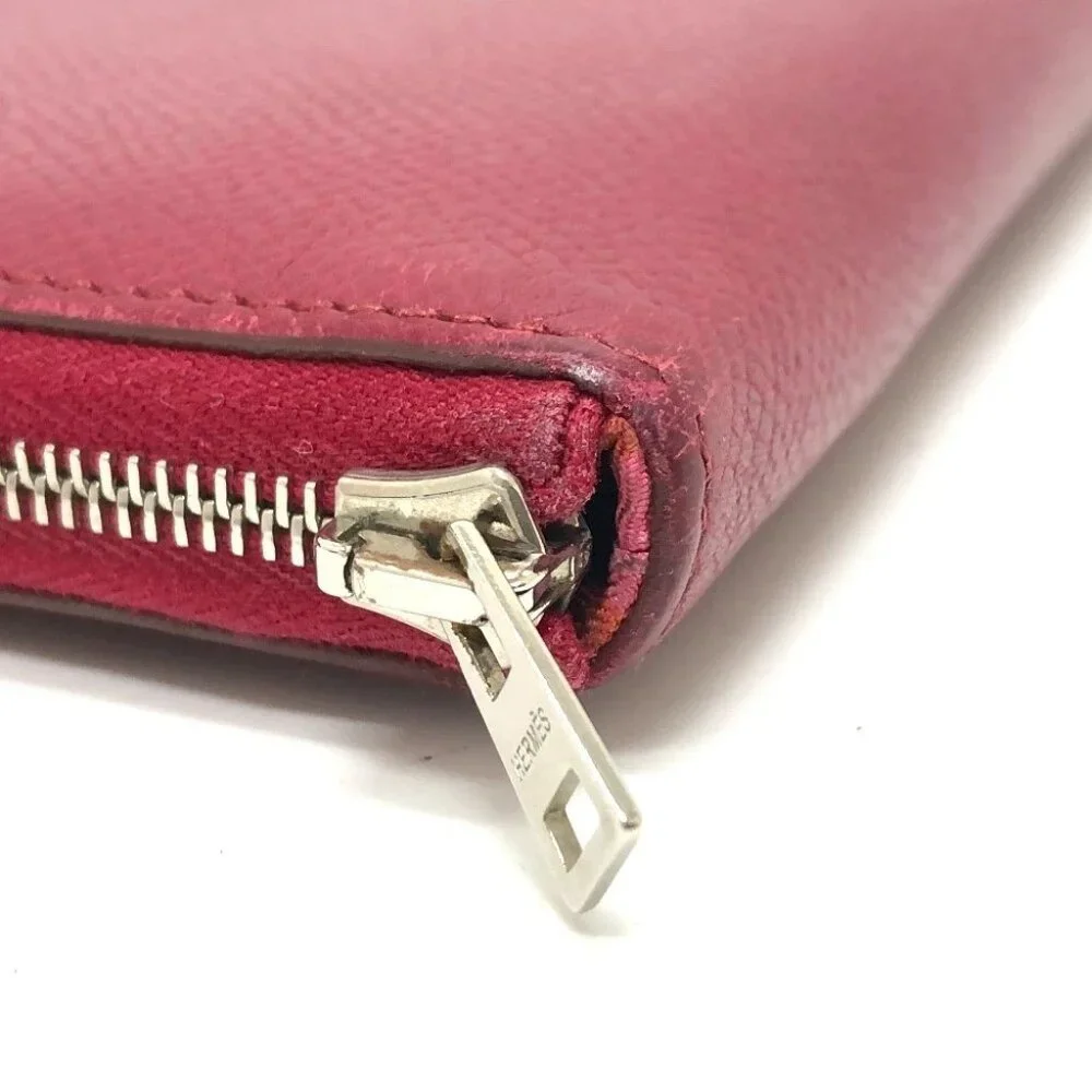 HERMES Azap Long Silk-In Long Wallet Wallet Long Wallet Epsom wine-red - Picture 6 of 14